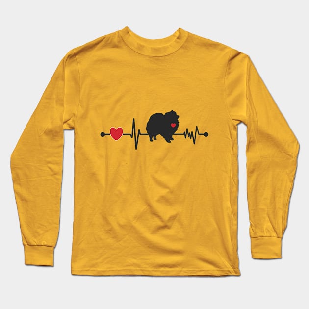 Pomeranians Make Your Heart Beat Long Sleeve T-Shirt by PeppermintClover